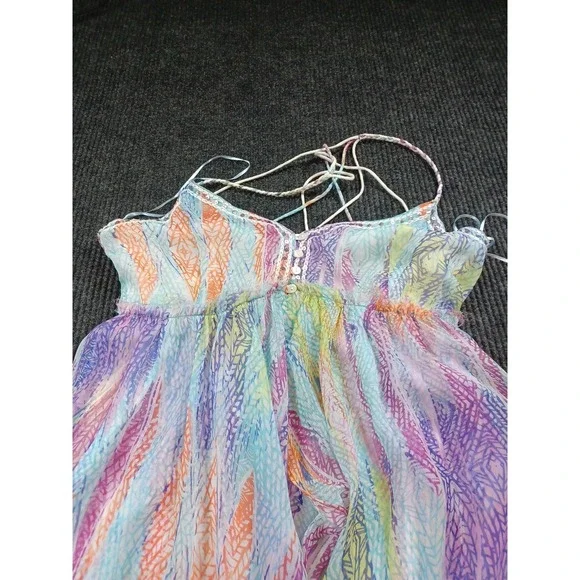 Free People Floral Boho Maxi Dress Crisscross Straps Summer Resort M - Picture 2 of 8